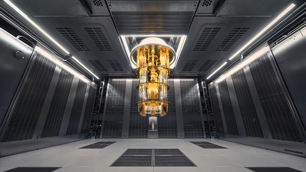 Inside the Quantum Lab, wide center shot. V01